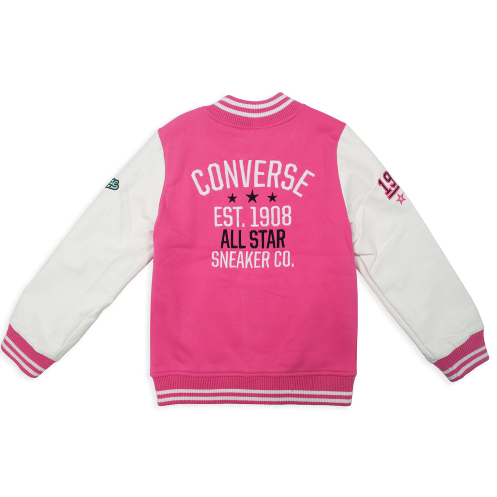 CONVERSE女童針織棒球褸 Knit Varsity Jacket