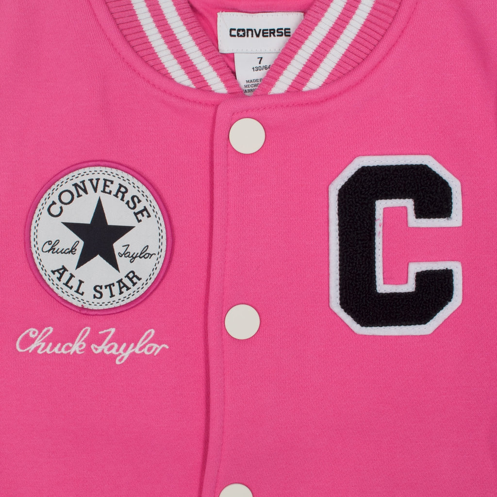 CONVERSE女童針織棒球褸 Knit Varsity Jacket